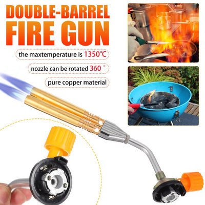 Outdoor Dua Kepala Genggam Welding Torch Gun Butane Cutting Torch