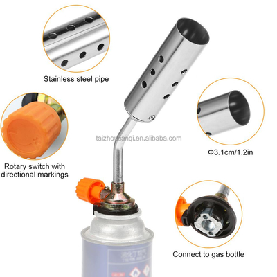 Dapur Portabel 1300C Gas Heating Torch Flame Gun Stainless Steel