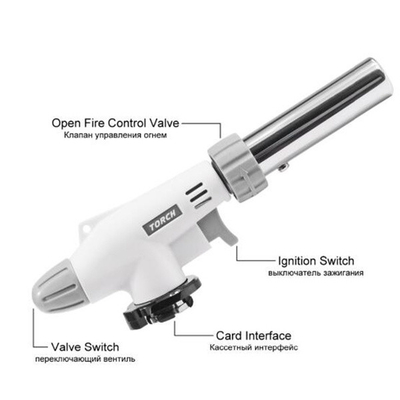 Plastik 19.5cm Portable Gas Welding Torch hiking camping baking