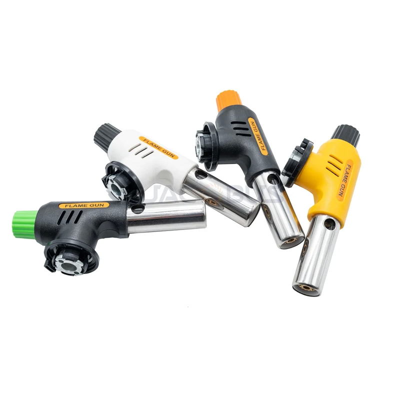 Auto Ignition Camping Gas Blow Torch dengan 1300 derajat Flame Blue Red Color Blister Card Packaging